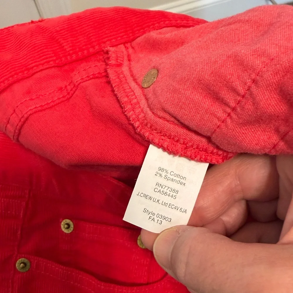 Vintage J. Crew Women’s Red Straight Leg Corduroy Pants / Size 32 / Brand NWOT